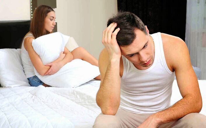 Mangelndes sexuelles Verlangen bei einem Mann ist ein indirektes Zeichen einer Prostatitis.