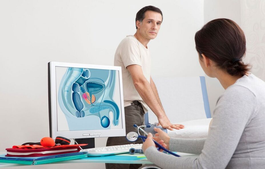 Der Arzt diagnostiziert eine Prostatitis anhand der Anamnese, der instrumentellen Untersuchung und der Tests. 